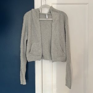 Skims Cozy Knit Zip Up S/M Aqua